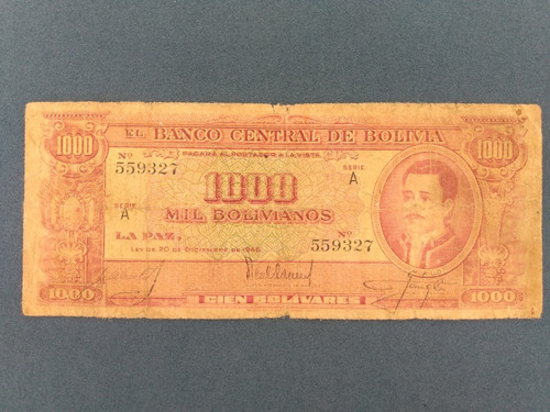 Cédulas Antigas Da Bolivia Bolivianos 1945 (Usado)