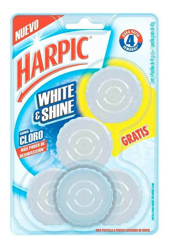 Pastillas Limpiadoras Harpic White And Shine 5 Piezas De 45g
