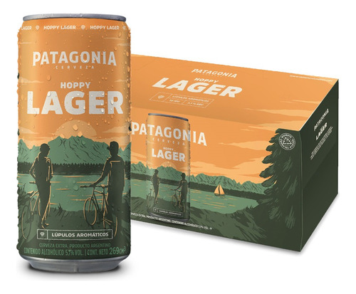 Cerveza Patagonia Hoppy Lager lata 269 mL 10 unidades