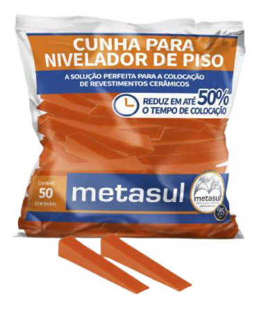 Cunha Para Nivelador Piso 15x15x9cm Laranja Metasul 50 Peças