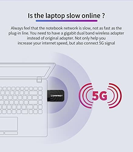 Usb Wifi Doble Banda 1300m Para Pc Facil Instalar