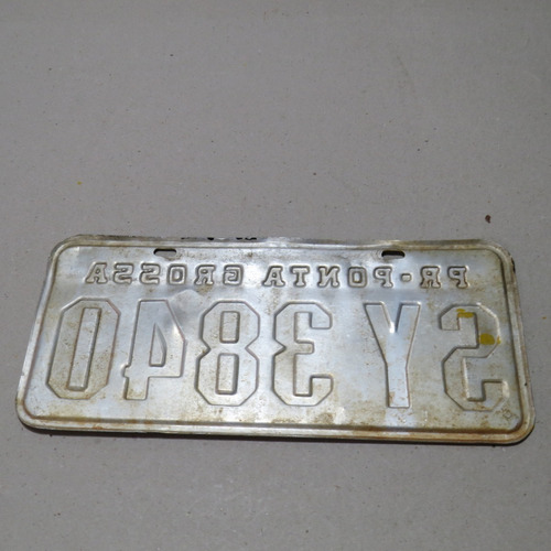 Imagem 8 de 9 de Placa Carro Antigo Amarela Ponta Grossa Paraná