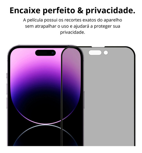 2x Película Privacidade Vidro 3d Para iPhone Todos Modelos