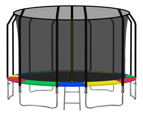 Cama elástica Smart Tech 16 ft - 4.90 m, color del cobertor de resortes multicolor y lona negra