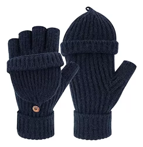 Guantes cálidos de lana de invierno para hombre, guantes de medio dedo,  mitones elásticos sin dedos para ciclismo al aire libre, guantes de  conducción – Los mejores productos en la tienda online