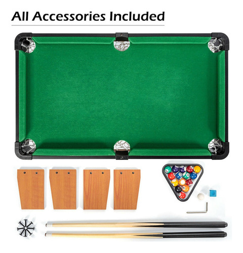 Mini Juego Mesa De Billar Tabla De Pool 49x28x17 Accesorios