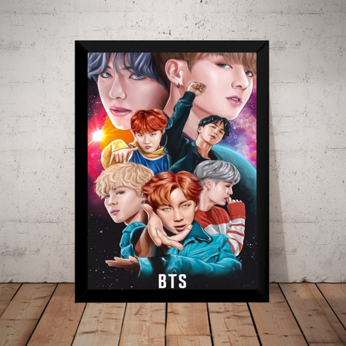 Lindo Quadro Arte Bts Kpop Boy Band