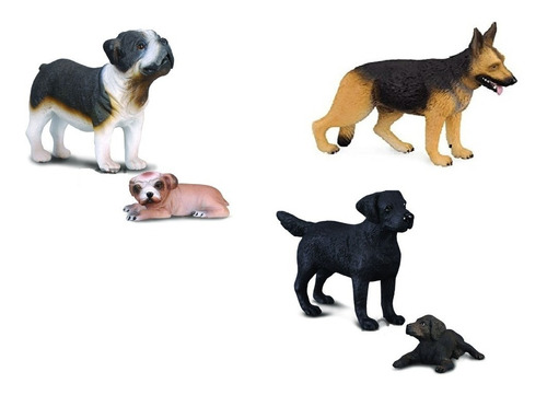 Cachorros Miniaturas Kit C 5 Adultos & Filhotes Brinquedo