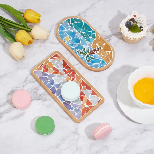 Juego De Posavasos Diy Mosaic Kit Con Diseño De Cocotero Y B