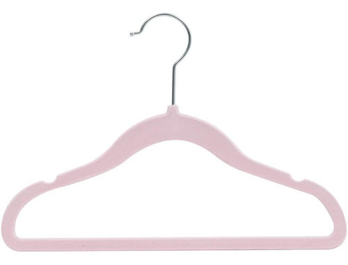 Imagem 4 de 8 de Kit Com 5 Cabides Infantil De Veludo Rosa Buba