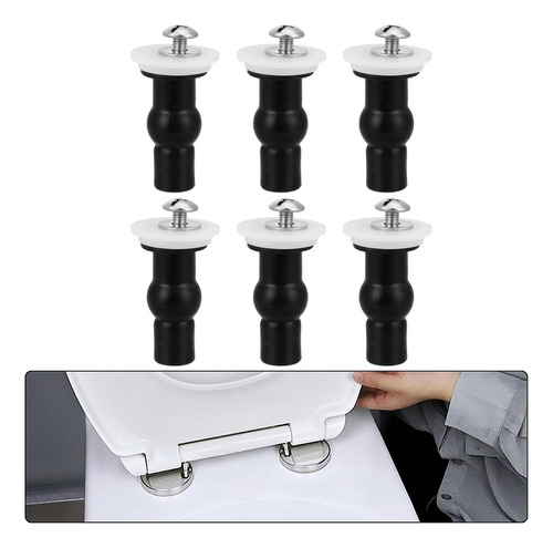 6 Pcs Fijaciones De Bisagras Para Asiento Inodoro Tornillos