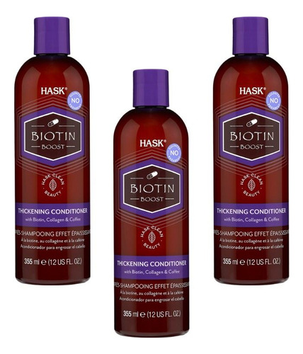 Acondicionador Hask Biotin Boost -355ml X3 Unidades