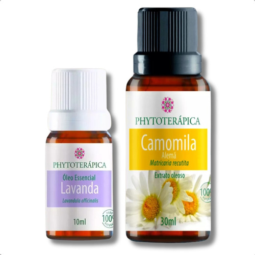 Kit Óleos Essenciais De Camomila Alemã E Lavanda 100% Puros