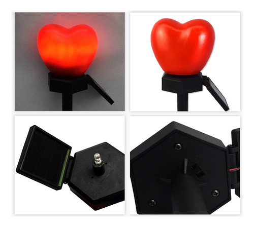 F Estaca De San Valentín En Forma De Corazón Con Luces Led