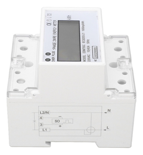 . Medidor De Energía 1 Fase 2 Hilos 4p Lcd Digital Kwh