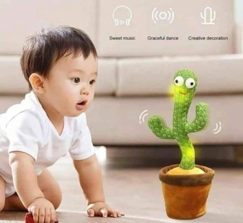 Imagen 2 de 6 de Cactus Bailarín Musical Repite Palabras Juguete
