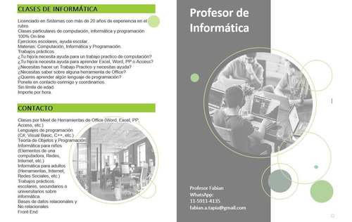 Imagen 2 de 7 de Profesor Clases Particulares De Computación