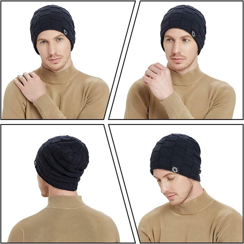 Imagen 3 de 4 de Gorras Invierno Para Hombre En Lana Forrada Super Abrigadas