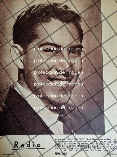 Afiche Antiguo Locutor. Jose Hernandez Chavez 1951