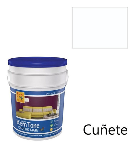 Pintura Caucho Super Kem Tone Blanco Intenso Cuñete - Vp