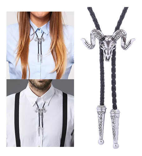 3 Cabeza De Cabra Western Bolo Corbata Corbata Vaquero Plata