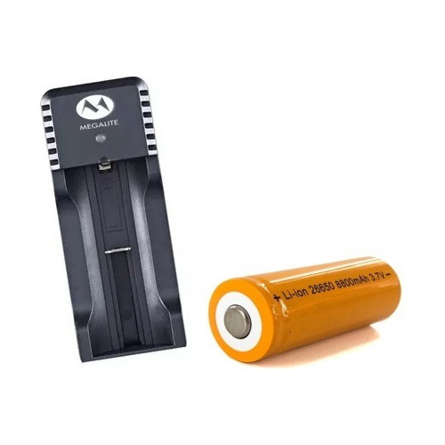 Cargador Bateria 1 Slot + Pila 26650 3.7v 8800 Mah Con Teton