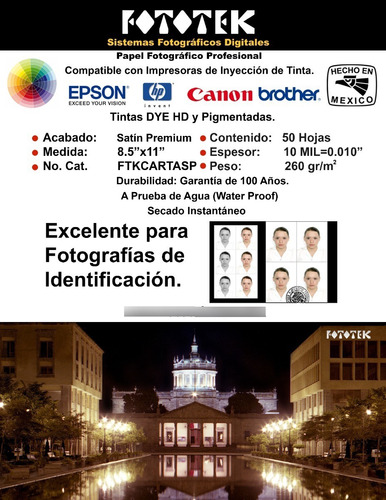 Papel Fotográfico Profesional Carta Satín Premium 50 Fotos