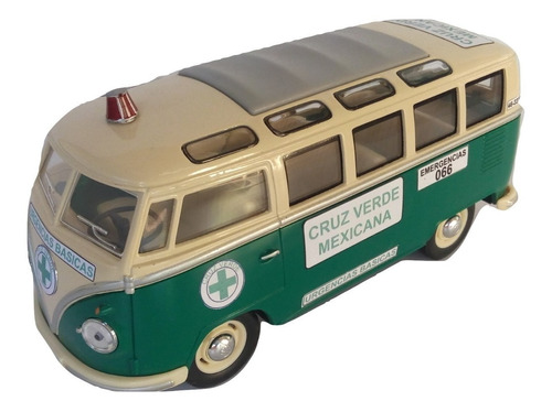 Vw Combi 1962 Esc: 1/24 Kinscustom Cruz Verde Ambulancia
