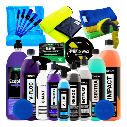 Kit Limpeza Automotiva Profissional Iniciante Vonixx