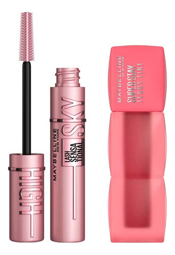 Set Maybelline Mascara Sky High + Tinta De Labios Teddy Tint
