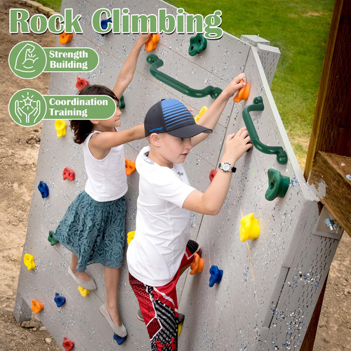 Juego De 25 Agarres De Escalada Kids Para Pared Roca Multico