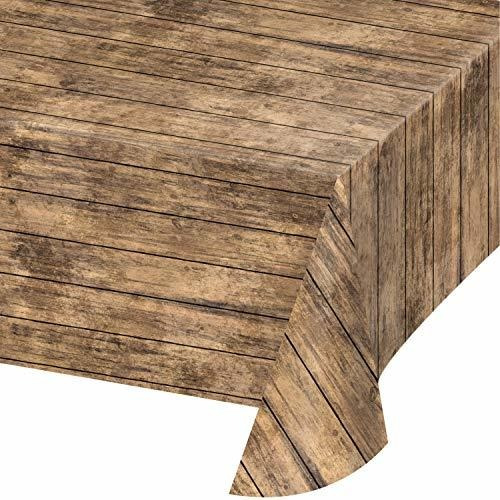 Mantel De Plastico De Grano De Madera 3 Ct