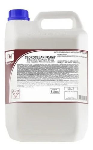 Cloroclean Foamy Detergente Desinfetante Industria Spartan5l