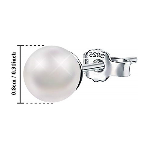 Aretes De Perlas De Plata Hipoalergénicos Para Mujeres