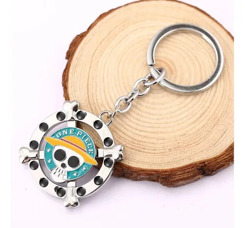 One Piece - Llavero Calavera Giratorio Monkey D. Luffy Color Plateado
