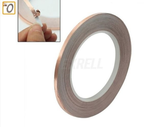 Kit Fita Adesiva Cobre Blindagem 5mm - 3 Rolos Com 30 Mts