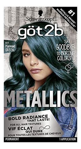Got2b Metallics Color De Cabello Permanente, M77 Verde Siren