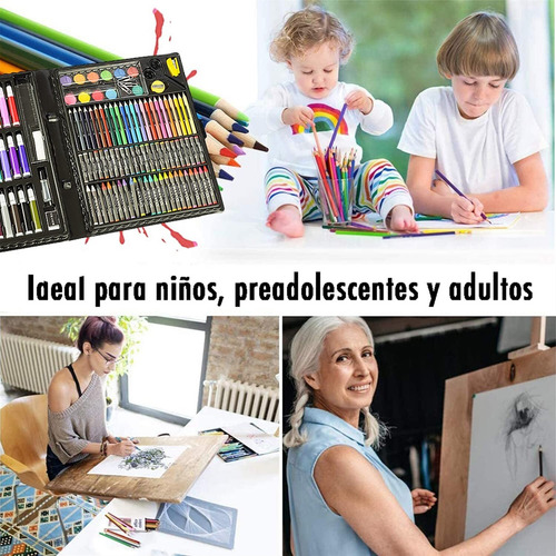 150 Set De Arte Profesional, Pintura Niños Kit De Dibujo