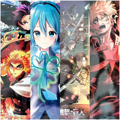 Mix De 20 Posters Anime Variado Largo 85x28cm 