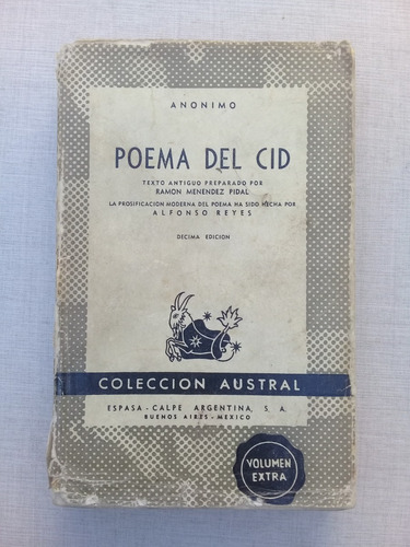 Poema Del Cid Anónimo 1945 Obra Completa