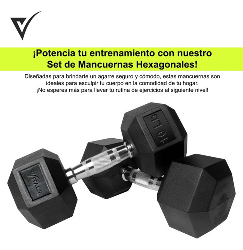 Par De Pesas 10 Lbs Diseño Hexagonal Antideslizante Gym Casa