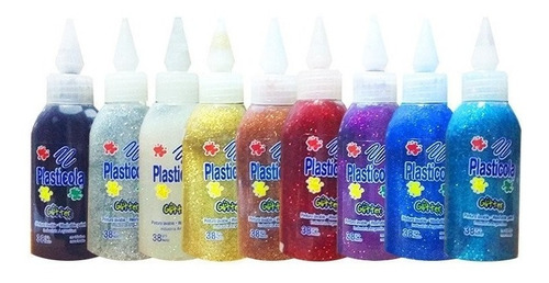 Adhesivo Plasticola Brillo Glitter Color Surtido