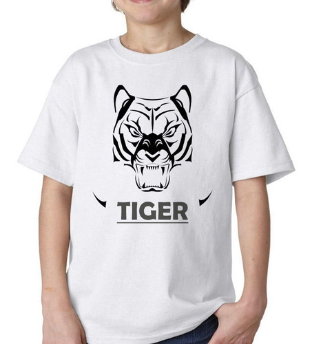 Remera De Niño Tiger Angry Tigre Rugiendo Vector