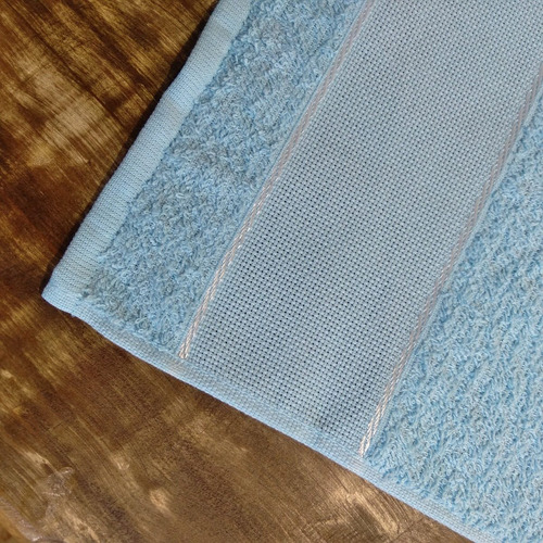 Toalha De Lavabo Lisa Visita Escolar Bordar Felpuda Kit 12 Cor Azul Bebê