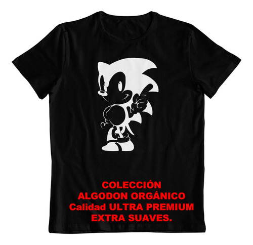 Polera - Dtf - Algodon Organico - Sega Personaje Sonic