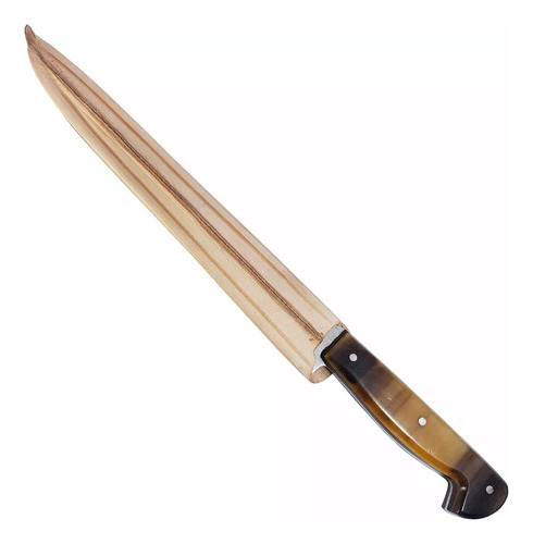 Faca Estilo Formiga Aço Carbono 8'' Cabo Chifre Bainha Couro