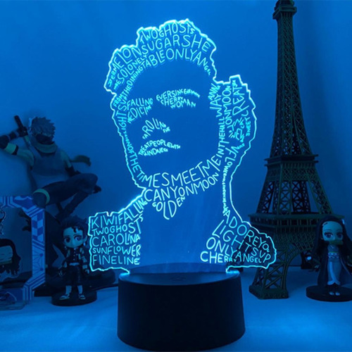 Lampara Led 3d Harry Styles Fine Line Pro Blue
