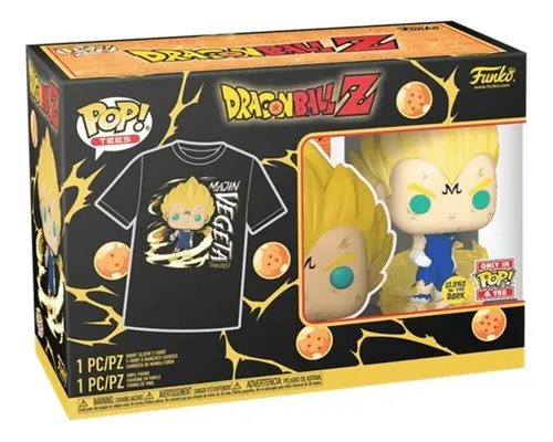 Funko Pop Tees Dragon Ball Z Majin Vegeta Glow In The Dark L