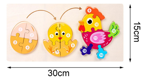 Animais E Quebra-cabeças Coloridos De Madeira Early Learning