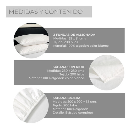 Sábanas Super King 100% Algodón Relan 200 Hilos Premium